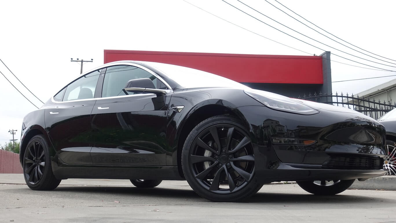 2018 Tesla Model 3 Black Front End Paint Protection Film Ocdetailing