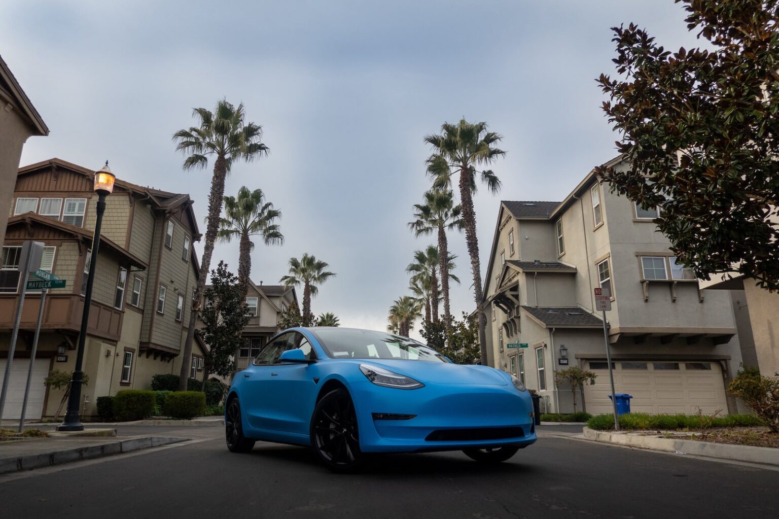 Vinyl Wrap - Tesla Model 3 - 3M Riviera Matte Blue - OCDetailing
