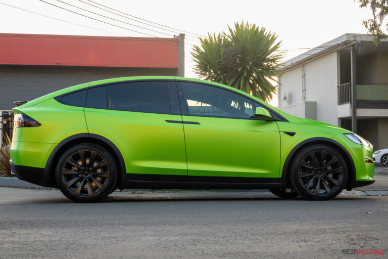 sideview of the matte Wasabi Green vinyl