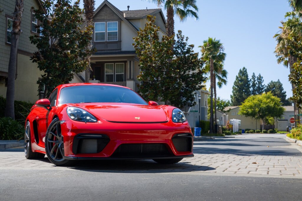 red Porsche paint protection