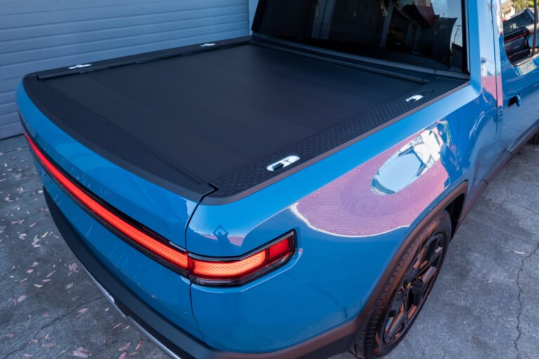 full back side of rivian r1t wrapped
